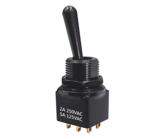 63-5131-74　RS PRO Double Pole Double Throw (DPDT) Toggle Switch, (On)-Off-On, IP67, PCB　820-0514