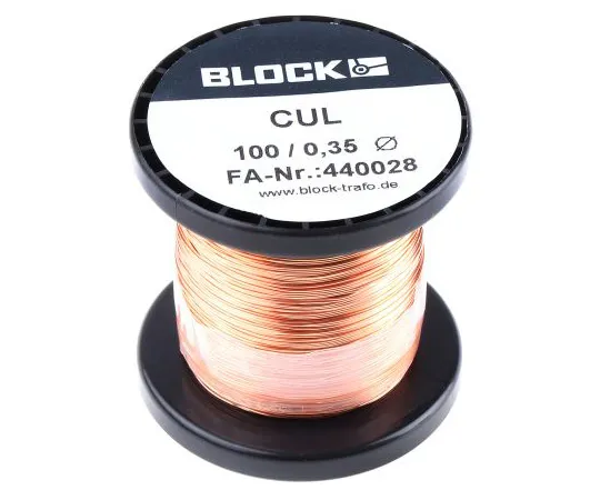 63-5093-13　Block Single Core 0.35mm diameter Copper Wire, 87m Long　CUL 100/0,35