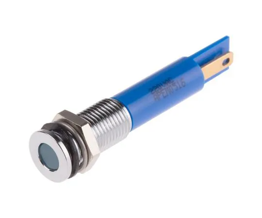 63-5176-09　RS PRO Blue Indicator, 220 V ac, 8mm Mounting Hole Size, Faston, Solder Lug Termination, IP67　913-8747