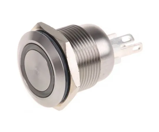 63-4992-76　Bulgin Single Pole Single Throw (SPST) Momentary White LED Push Button Switch, IP66, 19.2 (Dia.)mm, Panel Mount, 8888,　MPI002/28/WH