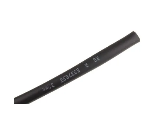 63-4979-34　RS Pro Black No Heat Shrink Tubing 3mm Sleeve Dia. x 10m Length 3:1 Ratio　700-4532