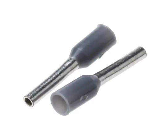 63-5013-84　TE Connectivity Insulated Crimp Bootlace Ferrule, 6mm Pin Length, 0.7mm Pin Diameter, 0.14mm² Wire Size, Grey　966066-5