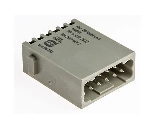 63-5142-89　Han-Modular 0914 Series Quick Lock Module, Male, 12 Way, 10A, 250 V　9140122632
