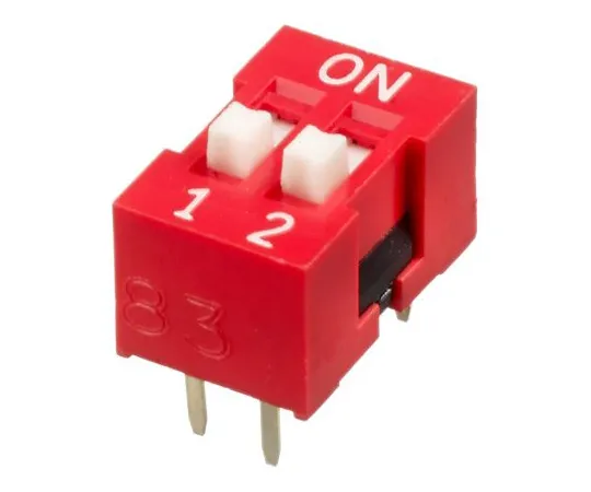 63-5158-92　2 Way Through Hole DIP Switch SPST, Raised Actuator　NDS-02-V