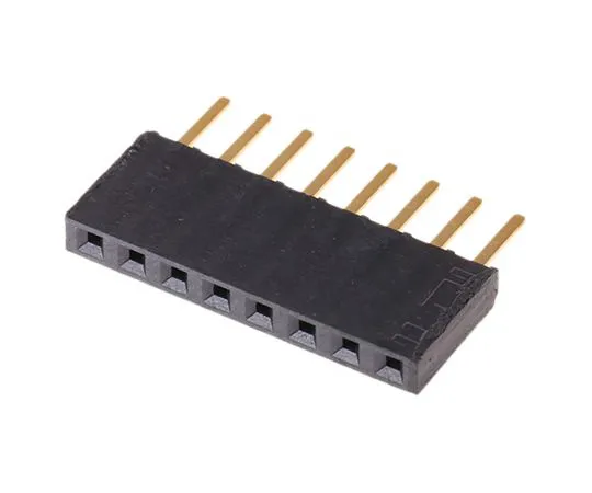 63-5080-30　Samtec SSW Series 2.54mm Pitch 8 Way 1 Row Straight PCB Socket, Through Hole, Solder Termination　SSW-108-02-G-S