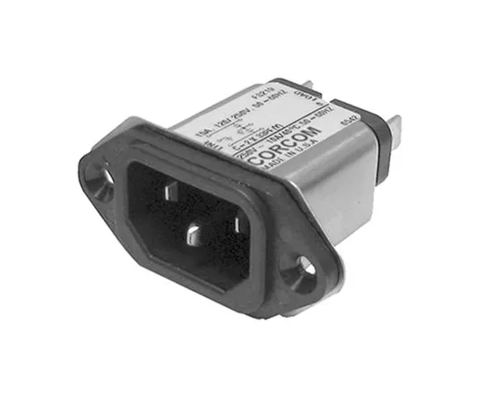 63-5160-98　Male C14 IEC Filter Flange Mount,Spade,Rated At 15A,250 V ac Operating Frequency 50/60Hz　6609987-2