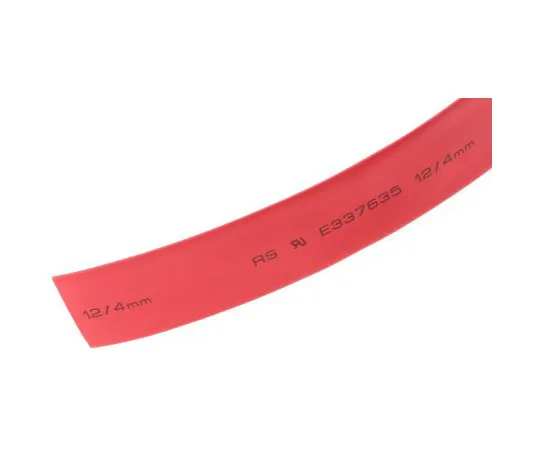 63-4979-32　RS Red No Heat Shrink Tubing 12mm Sleeve Dia. x 4m Length 3:1 Ratio　700-4526