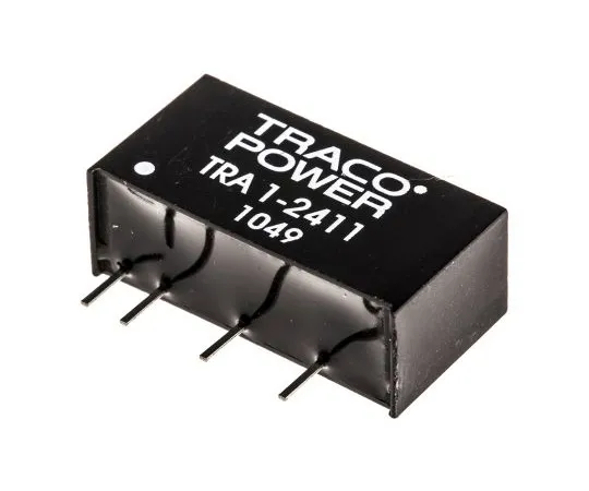 63-5034-57　TRACOPOWER TRA 1 1W Isolated DC-DC Converter Through Hole, Voltage in 21.6 → 26.4 V dc, Voltage out 5V dc　TRA 1-2411