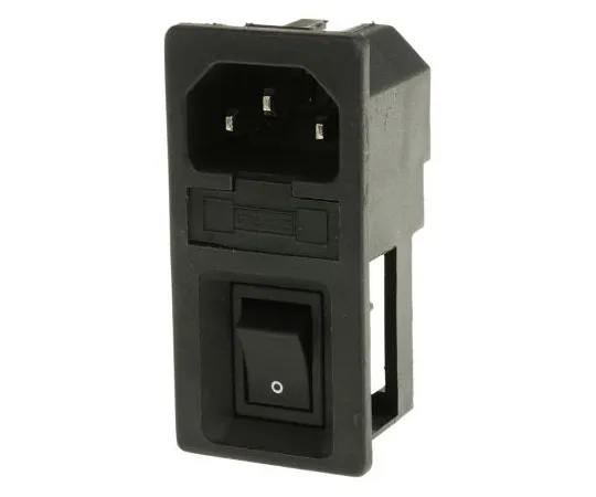63-5125-20　RS Pro C14 Snap-In IEC Plug Male, 6A, 250 V ac, F*** Size 5 x 20mm　811-7229