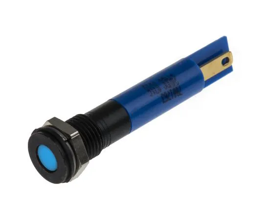 63-4977-90　RS PRO Blue Indicator, 24 V dc, 8mm Mounting Hole Size, Solder Tab Termination, IP67　700-1763