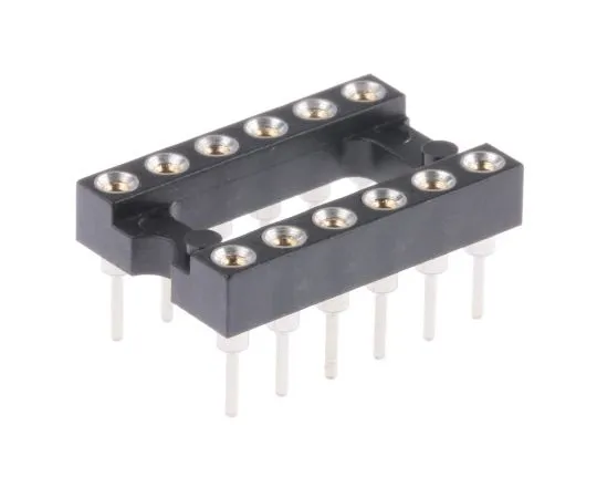 63-4983-13　Preci-Dip 2.54mm Pitch Vertical 12 Way, Through Hole Turned Pin Open Frame IC Dip Socket, 1A　110-87-312-41-001101
