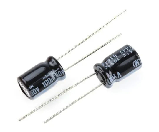 63-5043-26　Nichicon 100μF 50V dc Aluminium Electrolytic Capacitor, Through Hole 8 (Dia.) x 11.5mm +105°C 8mm 3.5mm　UVY1H101MPD
