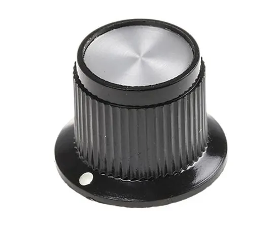 63-5096-62　TE Connectivity Potentiometer Knob, Grub Screw Type, 19mm Knob Diameter, Black, 6.35mm Shaft　PK50B1/4