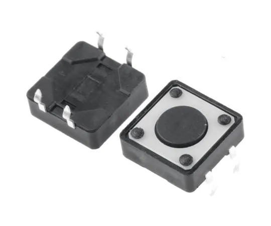 63-5012-73　Black Button Tactile Switch, Single Pole Single Throw (SPST) 50 mA @ 24 V dc 0.5mm　FSM100