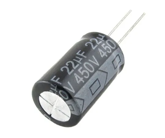 63-5028-21　Rubycon 22μF 450V dc Aluminium Electrolytic Capacitor, Through Hole 16 (Dia.) x 20mm +105°C 16mm 7.5mm　450BXC22MEFC16X20