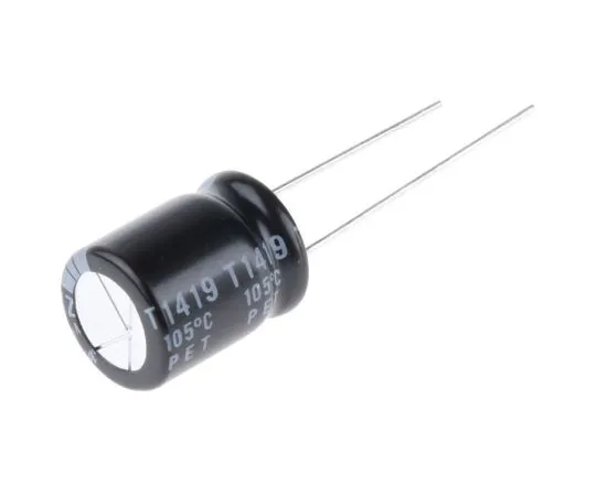 63-4985-03　Rubycon 470μF 25V dc Aluminium Electrolytic Capacitor, Through Hole 10 (Dia.) x 12.5mm +105°C 10mm 5mm　25ZLH470MEFC10X12.5
