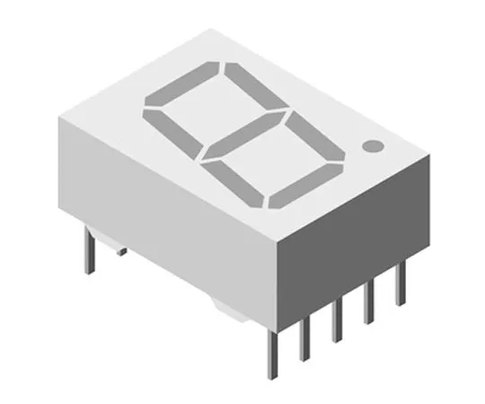 63-4993-22　TDSR1360 Vishay 7-Segment LED Display, CC Red 3.6 mcd RH DP 13mm　TDSR1360