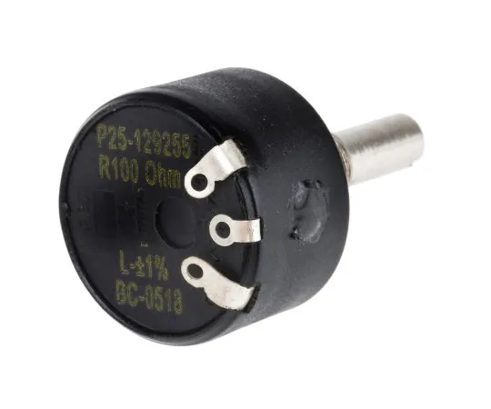 63-5142-58　RS Pro 1 Gang Rotary Wirewound Potentiometer with a 6 mm Dia. Shaft, 100Ω, ±10%, 1W, Linear　842-7078