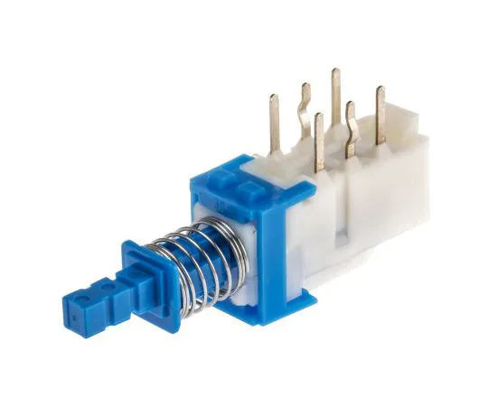 63-5066-81　Alps Electric Double Pole Double Throw (DPDT) Latching Push Button Switch, PCB, 30V dc　SPUN191600