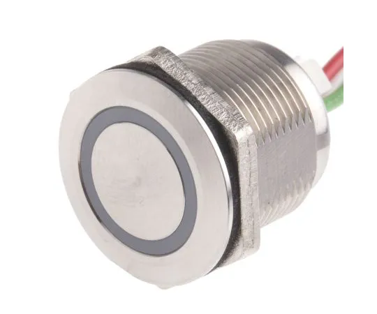 63-5135-65　Push Button Touch Switch, Momentary, NO ,Illuminated, Blue, IP68 Brass, 5 → 30V dc　823-2750