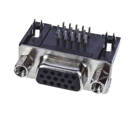 63-4970-91　Harting 15 Way Right Angle Through Hole PCB D-sub Connector Socket, 2.29mm Pitch, with 4-40 UNC Female Screwlocks,　9561527613