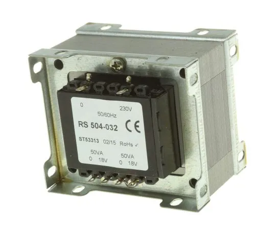 63-6679-87　RS PRO 100VA 2 Output Chassis Mounting Transformer, 18V ac　504-032