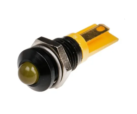 63-6582-99　RS PRO Yellow Indicator, 2 V dc, 8mm Mounting Hole Size, Solder Tab Termination　206-097