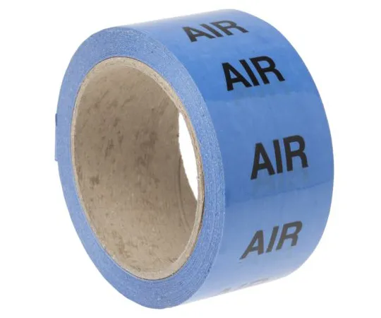 63-6720-04　RS PRO Blue PP, Vinyl Pipe Marking Tape, text Air, Dim. W 50mm x L 33m　711-429