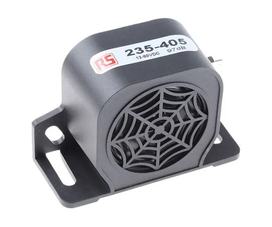 63-6600-17　RS PRO Black  Single Tone Electronic Sounder ,12 → 80 V dc, 97dB at 1 Metre　235-405