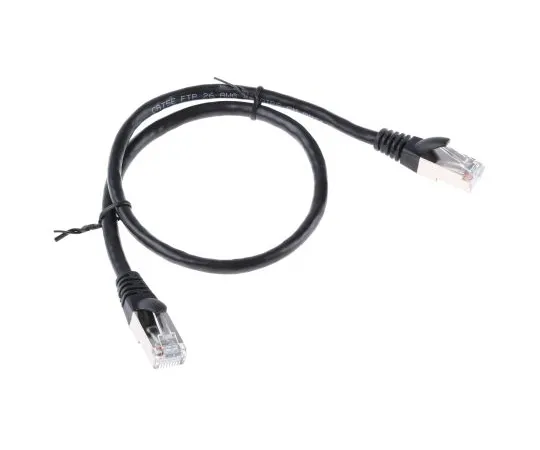 63-6703-79　RS PRO Black PVC Cat5e Cable F/UTP, 500mm Male RJ45/Male RJ45 Terminated　557-060