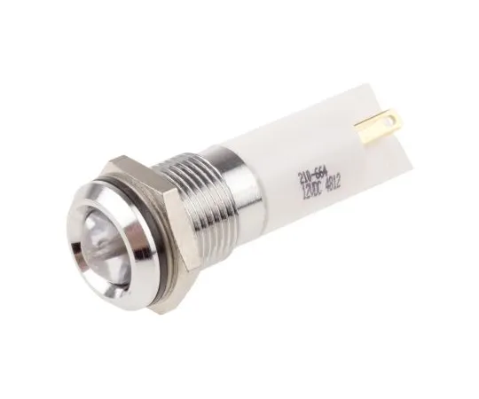 63-6586-83　RS PRO White Indicator, 12 V, 14mm Mounting Hole Size, Tab Termination, IP67　210-664