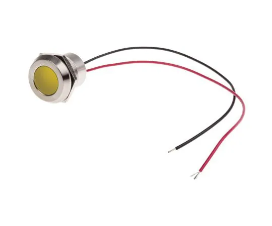 63-6882-85　RS PRO Yellow Indicator, 24 V dc, 22mm Mounting Hole Size, Lead Wires Termination, IP67　123-2432