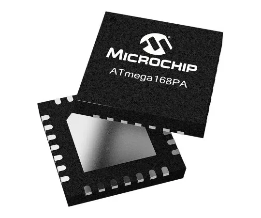 63-7015-23　Microchip Technology ATMEGA168-20MU, 8bit AVR Microcontroller, 20MHz, 16 kB Flash, 32-Pin QFN/MLF　ATMEGA168-20MU