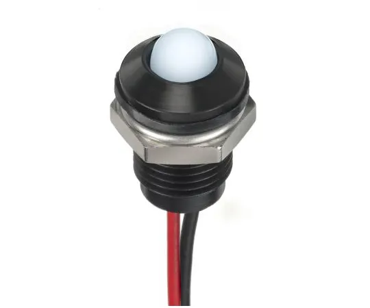63-7027-65　RS PRO White Indicator, 24 V dc, 8mm Mounting Hole Size, Lead Wires Termination, IP67　132-9142