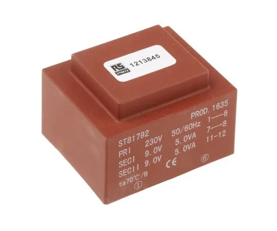 63-6789-56　2 x 9V ac 2 Output PCB Mount PCB Transformer, 10VA　121-3845