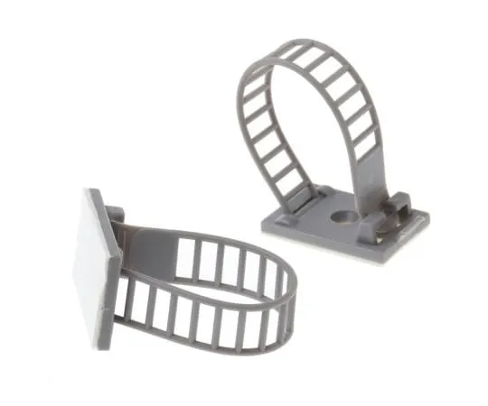 63-6634-56　RS PRO Cable Clip Grey Self Adhesive Nylon Adjustable Clamp, 22mm Max. Bundle　404-449
