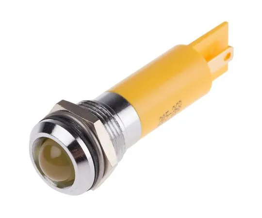 63-6582-47　RS PRO Yellow Indicator, 130 V ac, 12mm Mounting Hole Size, Tab Termination, IP67　205-268