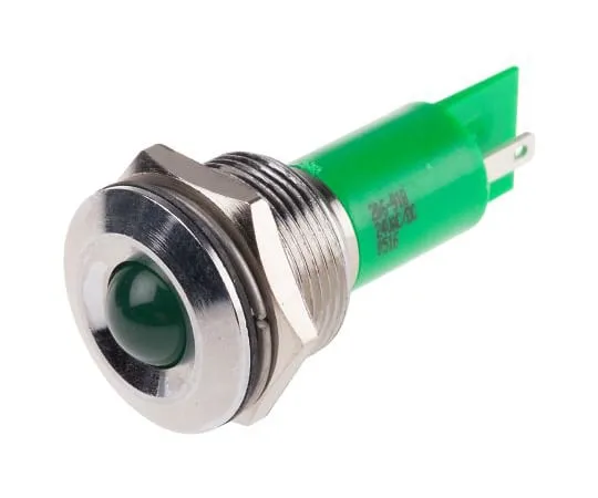 63-6583-60　RS PRO Green Indicator, 24 V ac/dc, 19mm Mounting Hole Size, Solder Tab Termination, IP67　206-918