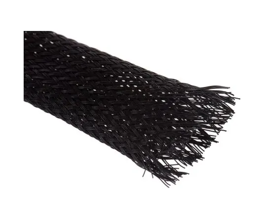 63-6635-27　RS PRO Expandable Braided PET Black Cable Sleeve, 19mm Diameter, 30m Length　408-299