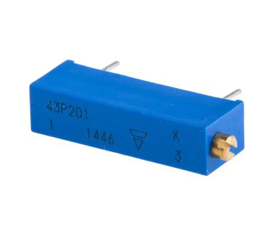 63-7349-66　200Ω Through Hole Trimmer Potentiometer 0.5W Side Adjust Vishay 43P Series　M43P201KB40