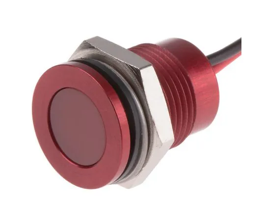 63-6780-55　RS PRO Red Indicator, 12 V dc, 14mm Mounting Hole Size, Lead Wires Termination, IP67　111-6568