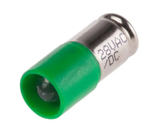 63-6581-42　LED Reflector Bulb, Midget Groove, Green, Single Chip, 6mm dia., 28V ac/dc　203-789