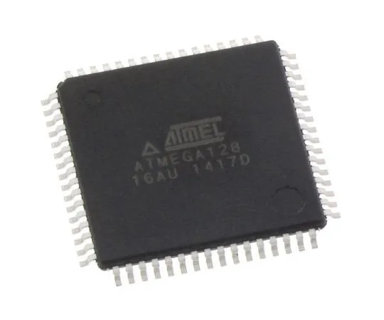 63-7014-93　Microchip Technology ATMEGA128-16AU, 8bit AVR Microcontroller, 16MHz, 128 kB Flash, 64-Pin TQFP　ATMEGA128-16AU