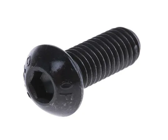 63-6612-79　RS PRO M8 x 20mm Hex Socket Button Screw Black, Self-Colour Steel　281-350