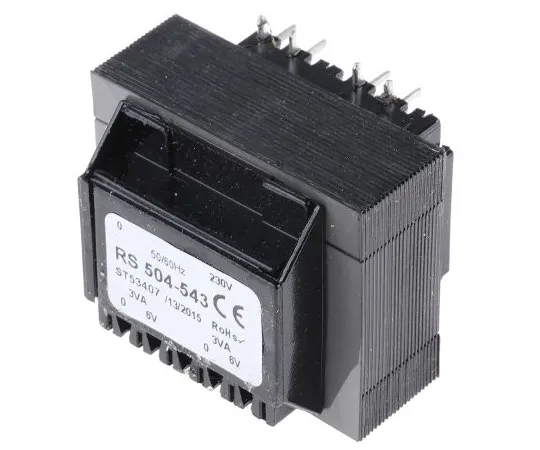 63-6680-46　6V ac 2 Output Through Hole PCB Transformer, 6VA　504-543