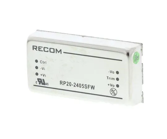 63-7350-87　Recom RP20 FW 20W Isolated DC-DC Converter Through Hole, Voltage in 9 → 36 V dc, Voltage out 5V dc　RP20-2405SFW