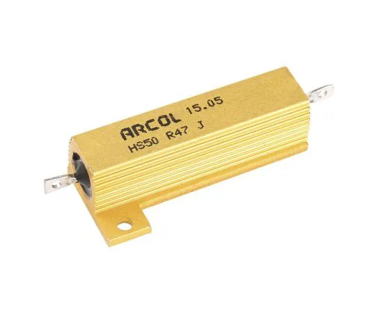 63-7348-79　Arcol HS50 Series Aluminium Ho***d Axial Wire Wound Panel Mount Resistor, 470mΩ ±5% 50W　HS50 R47 J