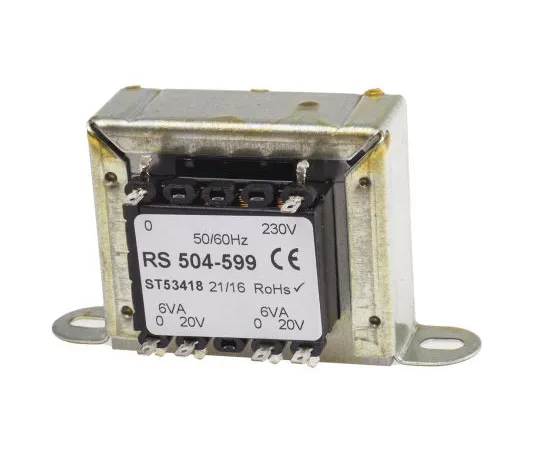 63-6680-55　RS PRO 12VA 2 Output Chassis Mounting Transformer, 20V ac　504-599