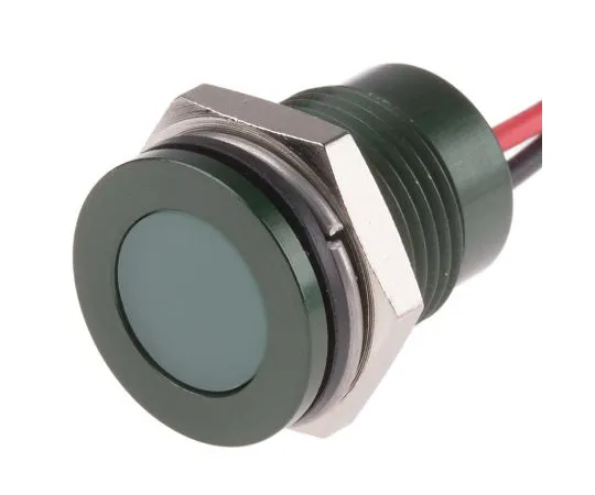 63-6780-61　RS PRO Green Indicator, 24 V dc, 14mm Mounting Hole Size, Lead Wires Termination, IP67　111-6575