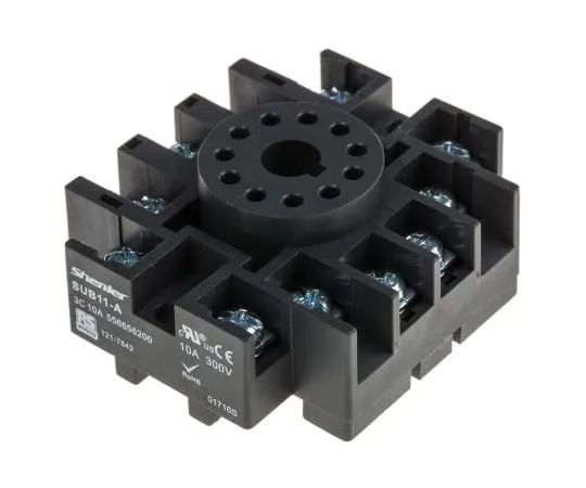 63-6809-13　RS PRO Relay Socket for *** with RS PRO RUB Relays 11 Pin, DIN Rail, 300V　121-7842